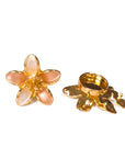 Baesics Button Covers Lilie Gold – 2er Set Knopfüberzüge zum Aufclippen, nickelfrei