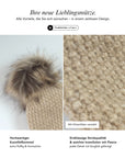 Baesics Strickmütze Glitzer mit Bommel – Wintermütze mit Fleecefutter, Bild 3