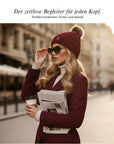 Baesics Bombelmütze – Strickmütze mit Kunstfell-Bommel & Fleecefutter, Bild 5