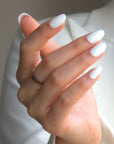 Weiß Oval Softgel Press-On Nails