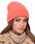 Beanie Angora Lachs