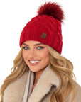 Wintermütze Zopfmuster Rot