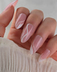 Waves Almond Softgel Press-On Nails
