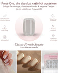 French Classic Square Softgel Press-On Nails