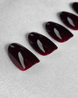 Dunkelrot Oval Softgel Press-On Nails