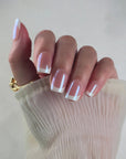 French Glazed Square Softgel Press-On Nails