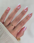 French Glazed Square Softgel Press-On Nails