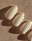 Milk White Almond Softgel Press-On Nails