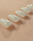 Weiß Oval Softgel Press-On Nails