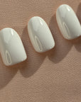 Weiß Oval Softgel Press-On Nails