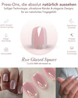 Rose Glazed Square Softgel Press-On Nails