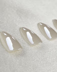 Ivory Glazed Almond Softgel Press-On Nails
