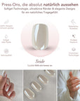 Elfenbein Glazed Square Softgel Press-On Nails