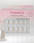 Ivory Glazed Square Softgel Press-On Nails