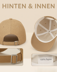 Baesics Nachhaltige Baeseball Cap aus 100% Papier - Unisex – Leicht, Atmungsaktiv & Verstellbar