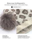 Baesics® Bommelmütze Leopard Feinstrick