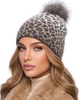 Baesics® Bommelmütze Leopard Verlauf Weiß