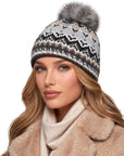 Baesics® Bommelmütze Lurex Norweger Damen Anthrazit