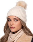 Baesics® Bommelmütze Merino Grobstrick Creme