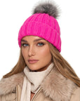 Baesics® Bommelmütze Rippstrick Neonpink