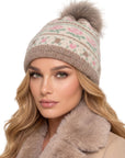 Baesics® Bommelmütze Rosen Norweger Taupe