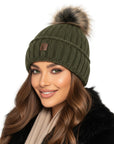 Baesics® Bommelmütze Zopfmuster Olive Olive
