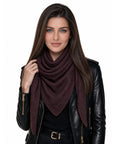 Baesics® Dreieckstuch Feinstrick Uni Damen Bordeaux