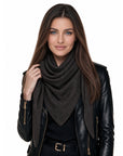 Baesics® Dreieckstuch Feinstrick Uni Damen Braun