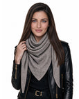 Baesics® Dreieckstuch Feinstrick Uni Damen Taupe