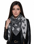 Baesics® Dreieckstuch Herzen Damen Anthrazit