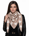Baesics® Dreieckstuch Herzen Damen Beige