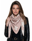 Baesics® Dreieckstuch Strick Blumen Damen Rosa