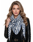 Baesics® Dreieckstuch Zebra Damen Blau