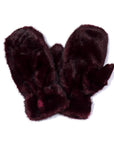 Baesics® Fäustlinge Damen Kunstfell Bordeaux