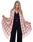 Baesics® Glencheck Schal Rosa