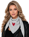 Baesics® Halstuch mit Herz Damen Hellgrau