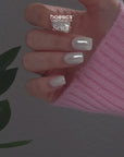 Ivory Glazed Square Softgel Press-On Nails