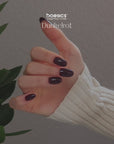 Dark Red Oval Softgel Press-On Nails