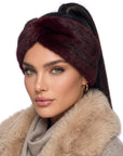 Baesics® Stirnband Kunstfell Twist Bordeaux