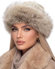 Baesics® Strickmütze mit Kunstfellrand Creme