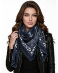 Baesics® Viereckstuch Paisley Damen Navy