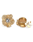 Baesics Button Covers Goldblüte – 2er Set Knopfüberzüge zum Aufclippen, nickelfrei
