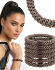 Baesics Haargummi Schwarz – schonende Zopfgummis für Damen & Mädchen, 6 Stück