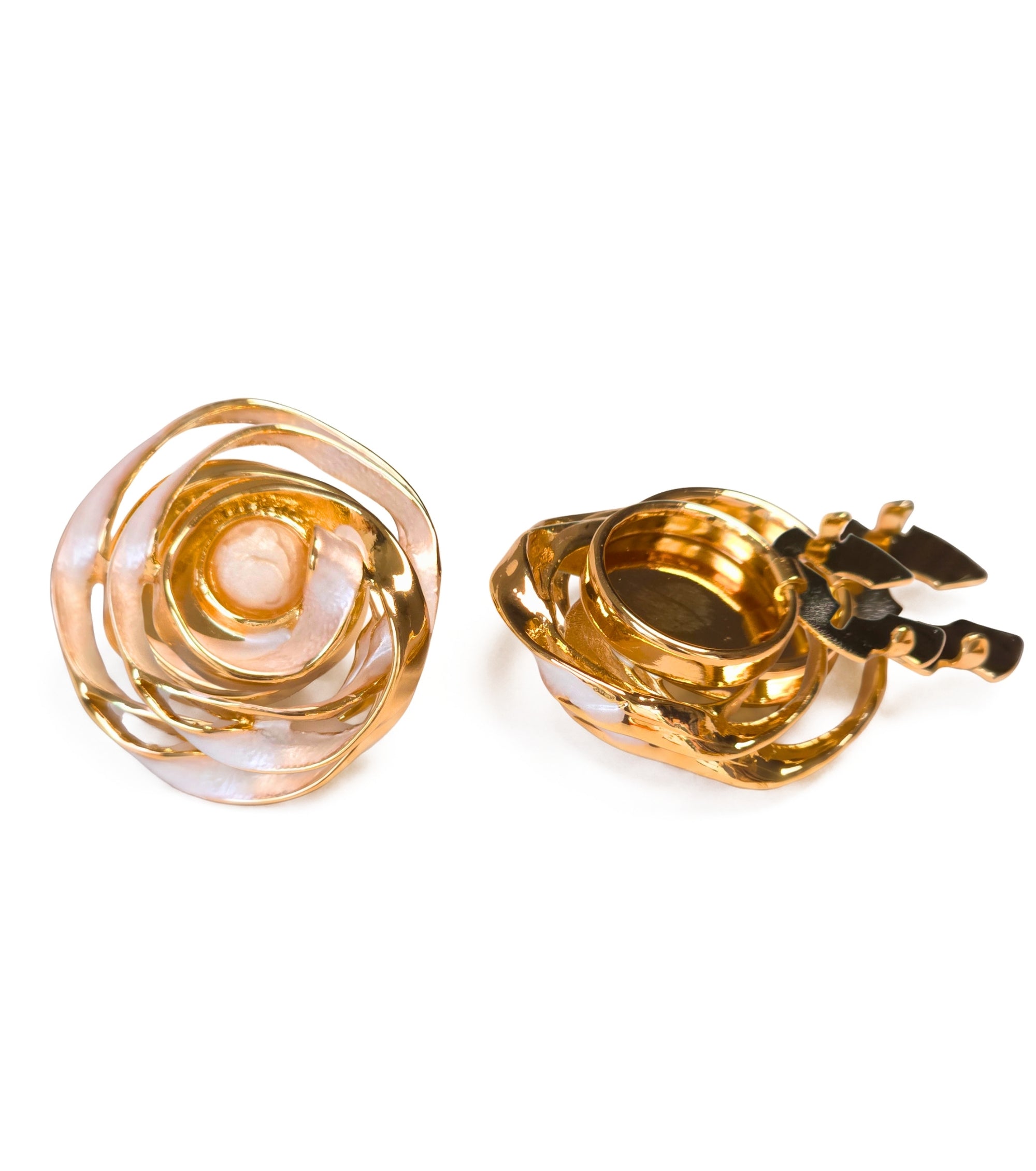 Baesics Button Covers Champagner Oval – 2er Set Knopfüberzüge zum Aufclippen, nickelfrei