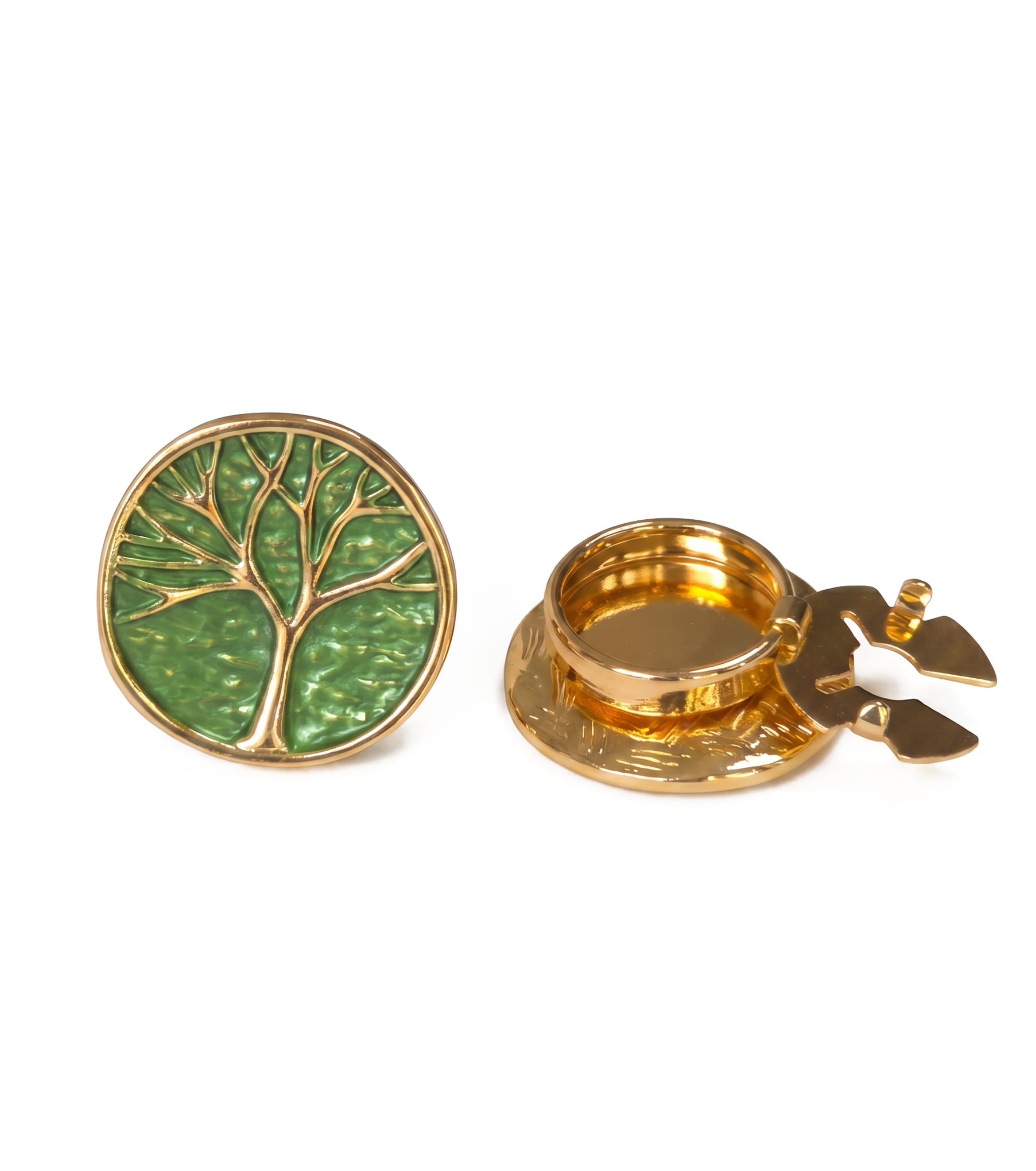 Baesics Button Covers Baum des Lebens – 2er Set Knopfüberzüge zum Aufclippen, nickelfrei