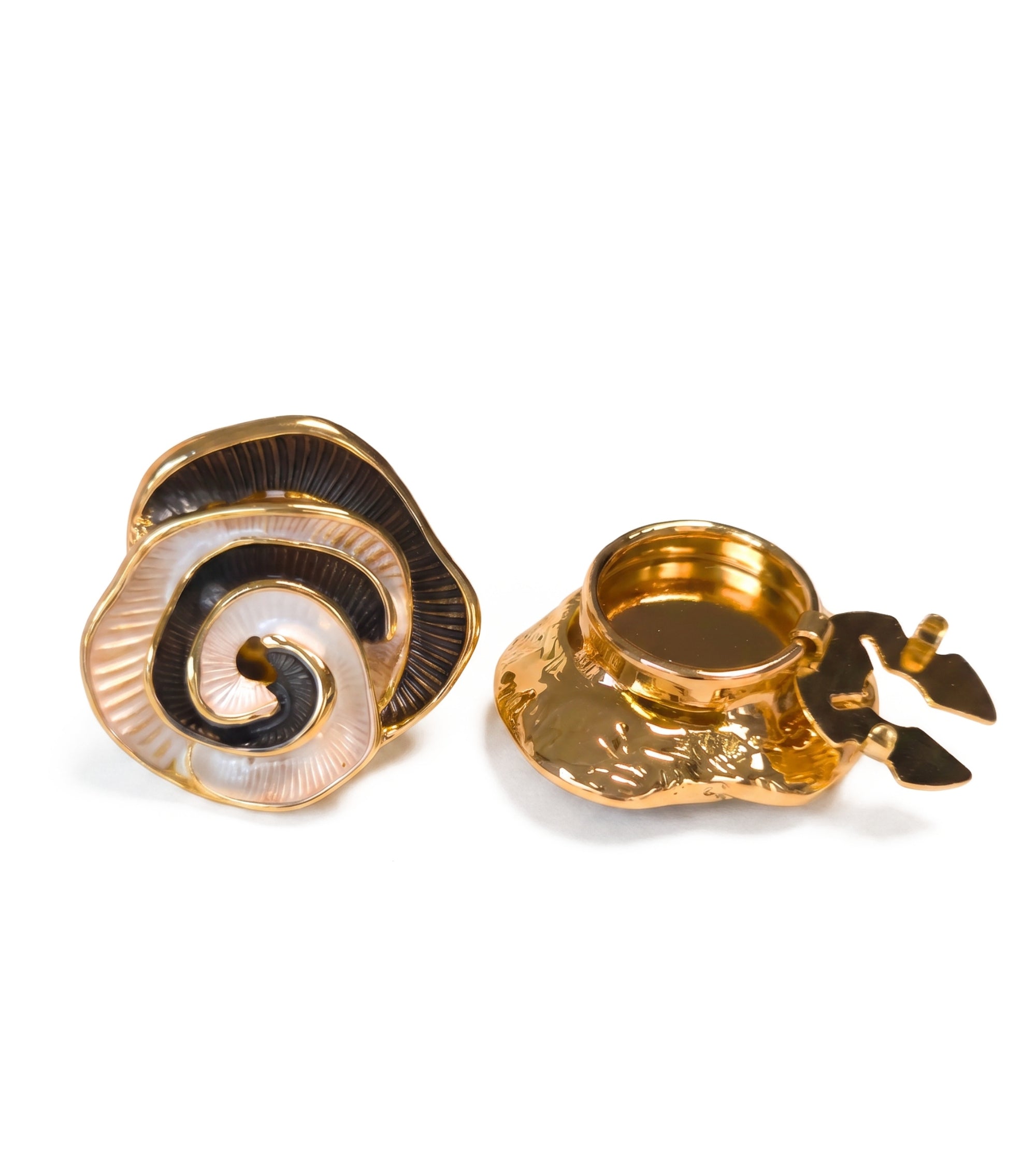 Baesics Button Covers Spiralrose – 2er Set Knopfüberzüge zum Aufclippen, nickelfrei
