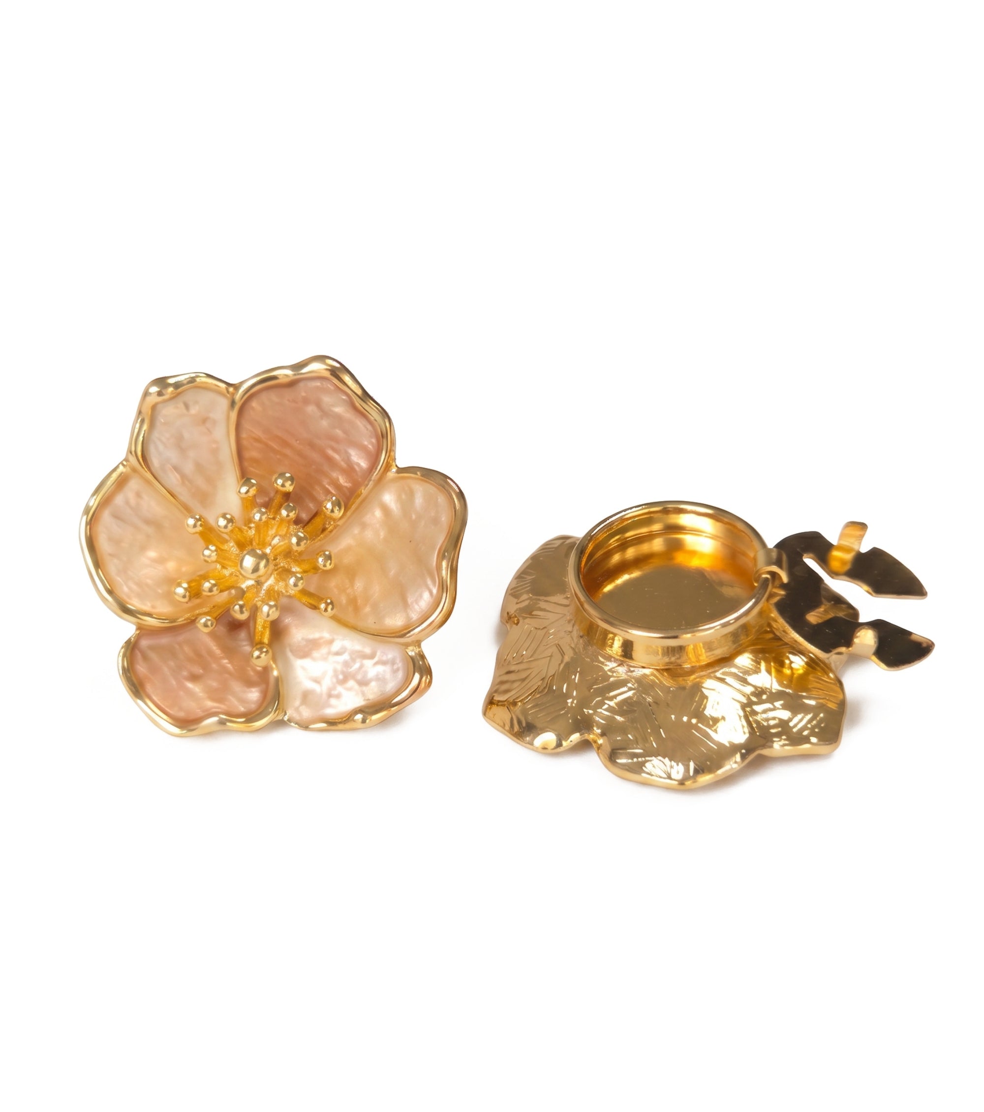 Baesics Button Covers Goldmohn – 2er Set Knopfüberzüge zum Aufclippen, nickelfrei