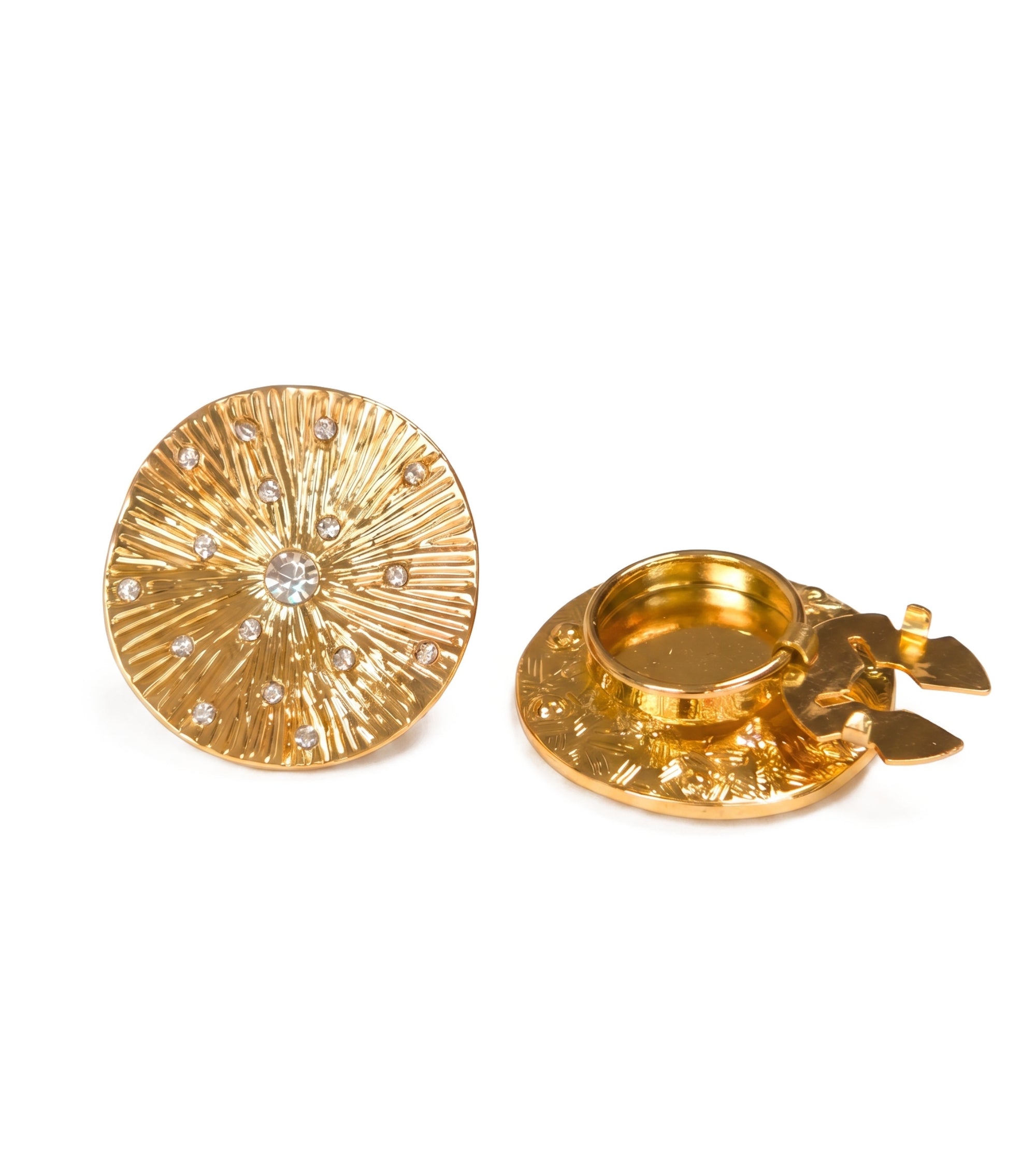 Baesics Button Covers Sunburst – 2er Set Knopfüberzüge zum Aufclippen, nickelfrei
