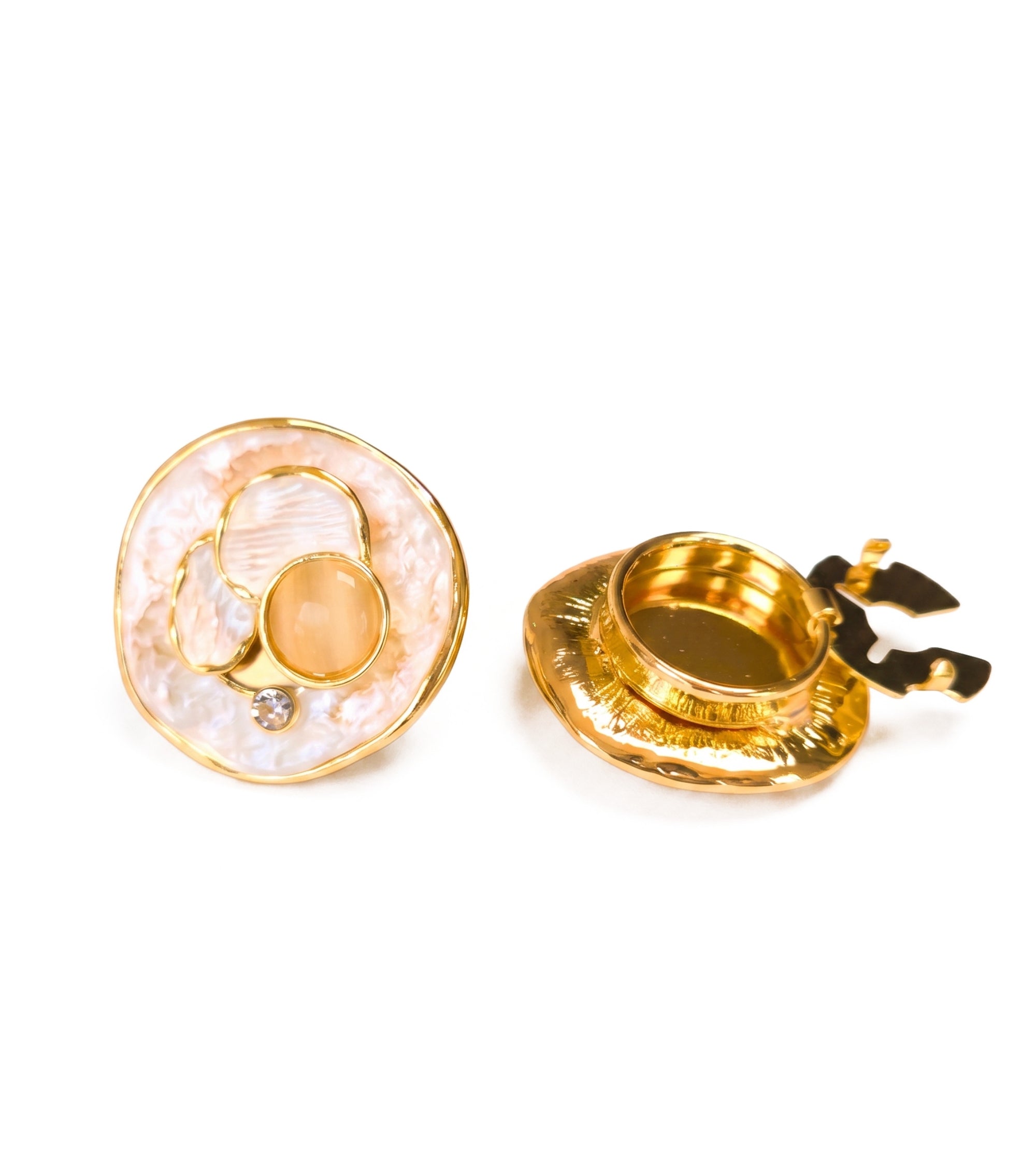 Baesics Button Covers Kristallring – 2er Set Knopfüberzüge zum Aufclippen, nickelfrei