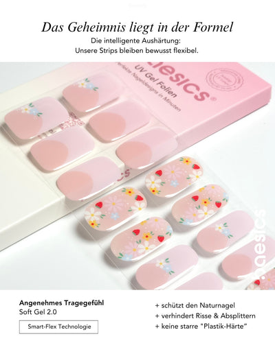 Baesics UV Gelstrips Jardin de Fraises – Gel-Nagelfolien Blatt